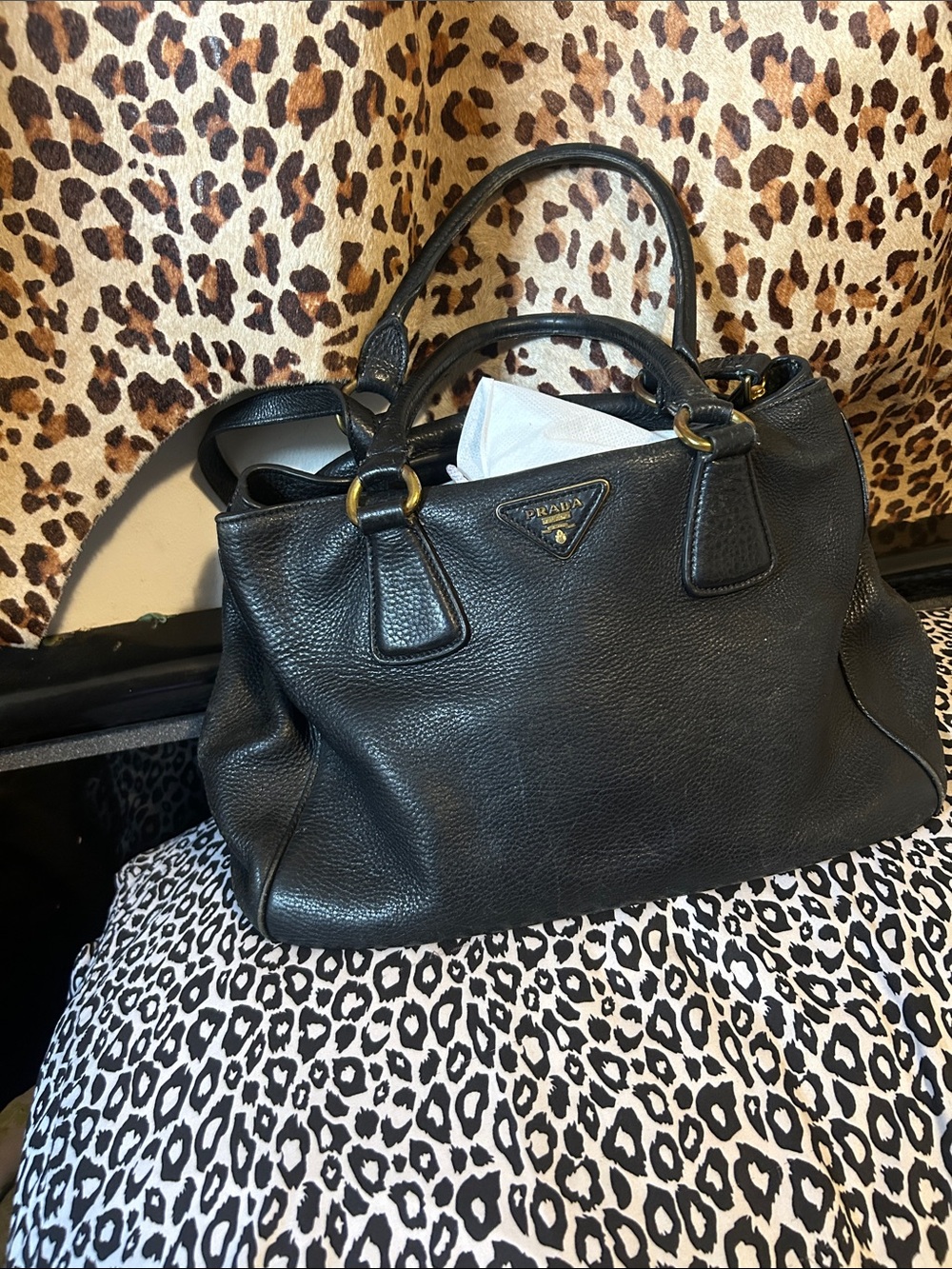 Black Pebbled soft leather bag , Leather Satchel with Gold Hardware